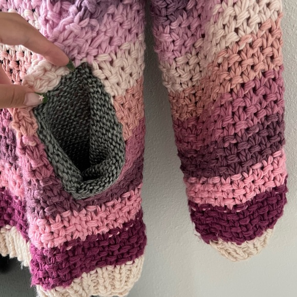 Rainbow Striped Chunky Knitted Cardigan - Picture 9 of 12